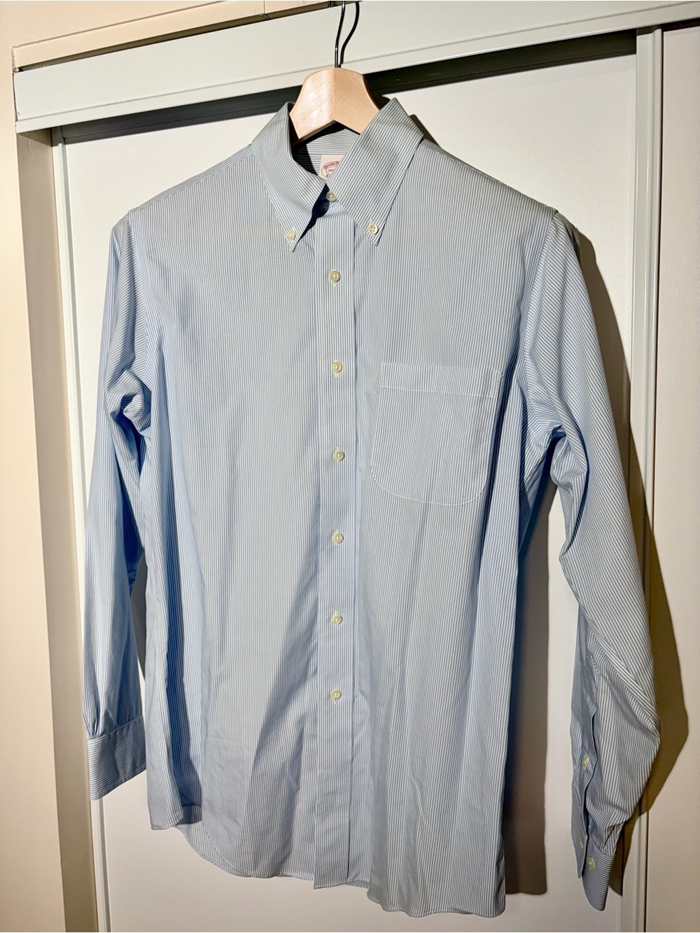 Brooks Brothers OCBD White with Blue Stripes